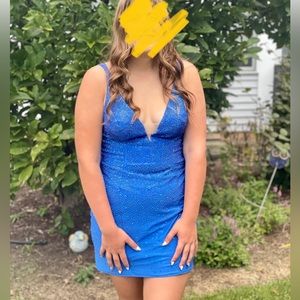 Beautiful Flattering Blue Sherri Hill Dress